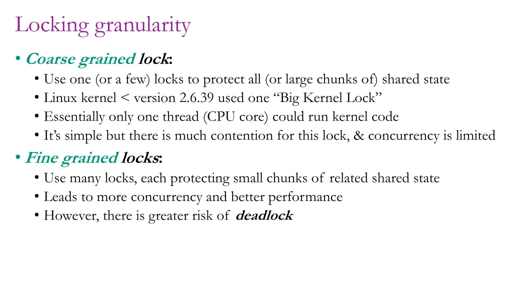 locking granularity