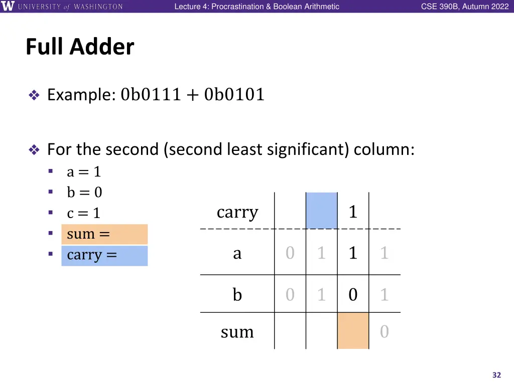 lecture 4 procrastination boolean arithmetic 30