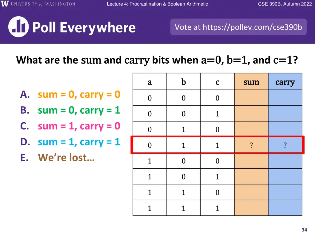 lecture 4 procrastination boolean arithmetic 32