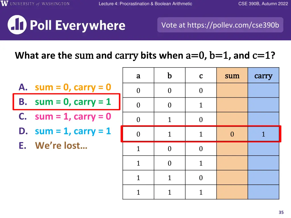 lecture 4 procrastination boolean arithmetic 33