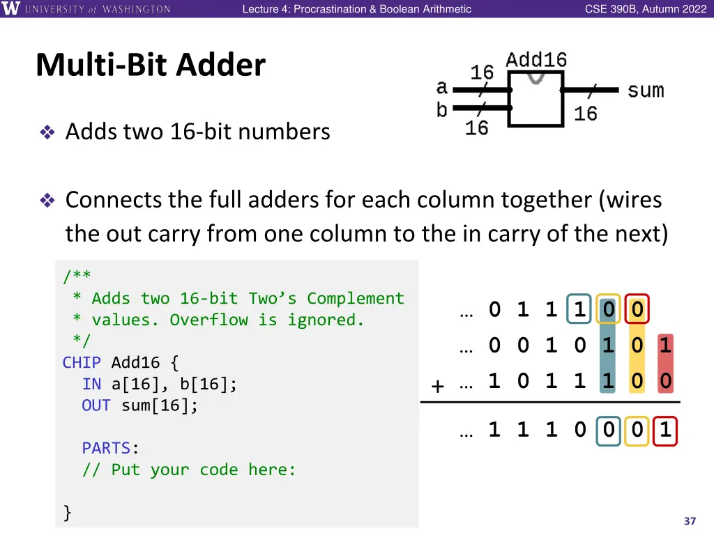 lecture 4 procrastination boolean arithmetic 35