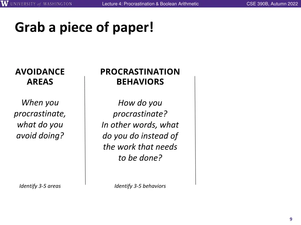 lecture 4 procrastination boolean arithmetic 8