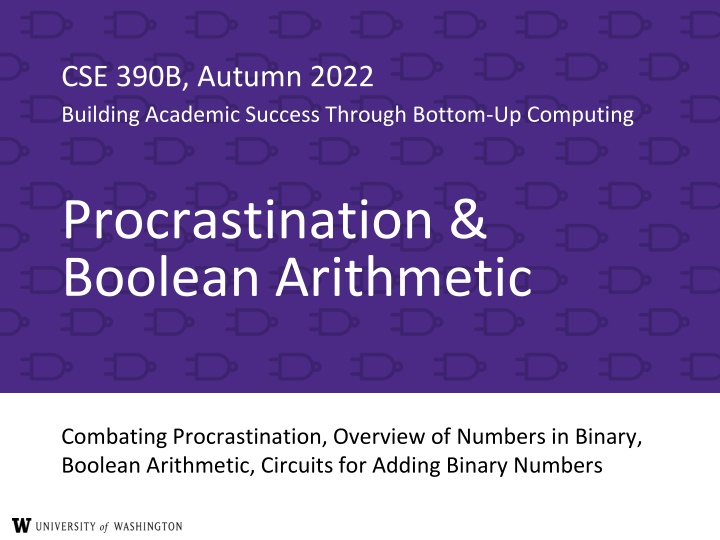 lecture 4 procrastination boolean arithmetic