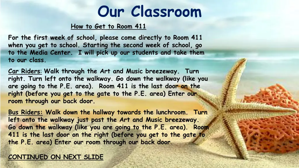 our classroom how to get to room