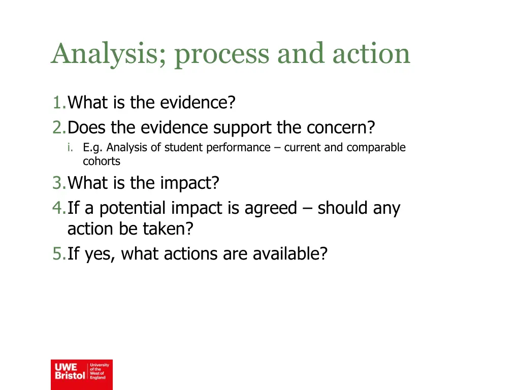analysis process and action