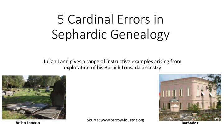 5 cardinal errors in sephardic genealogy