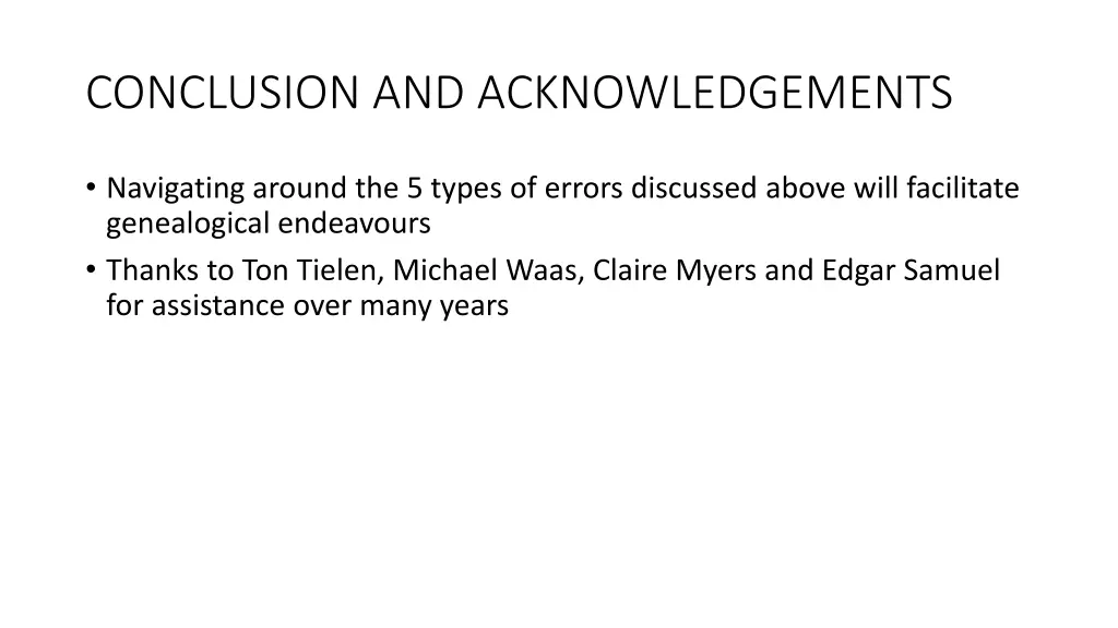 conclusion and acknowledgements