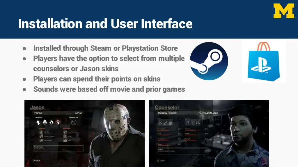 installation and user interface