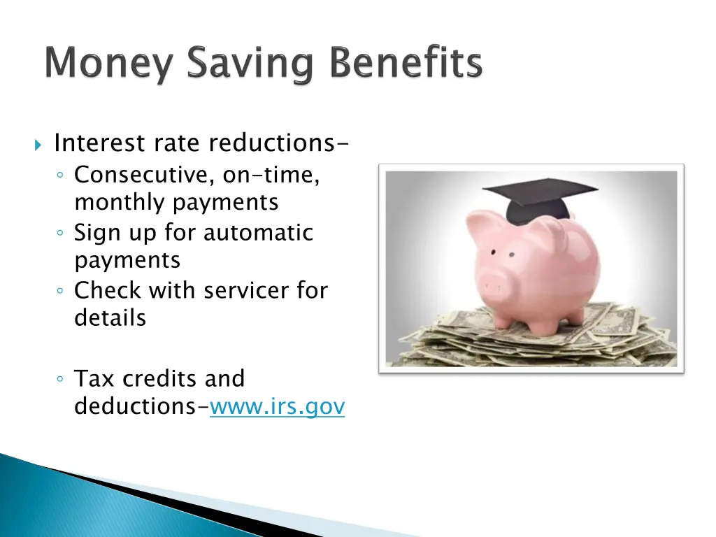 interest rate reductions consecutive on time