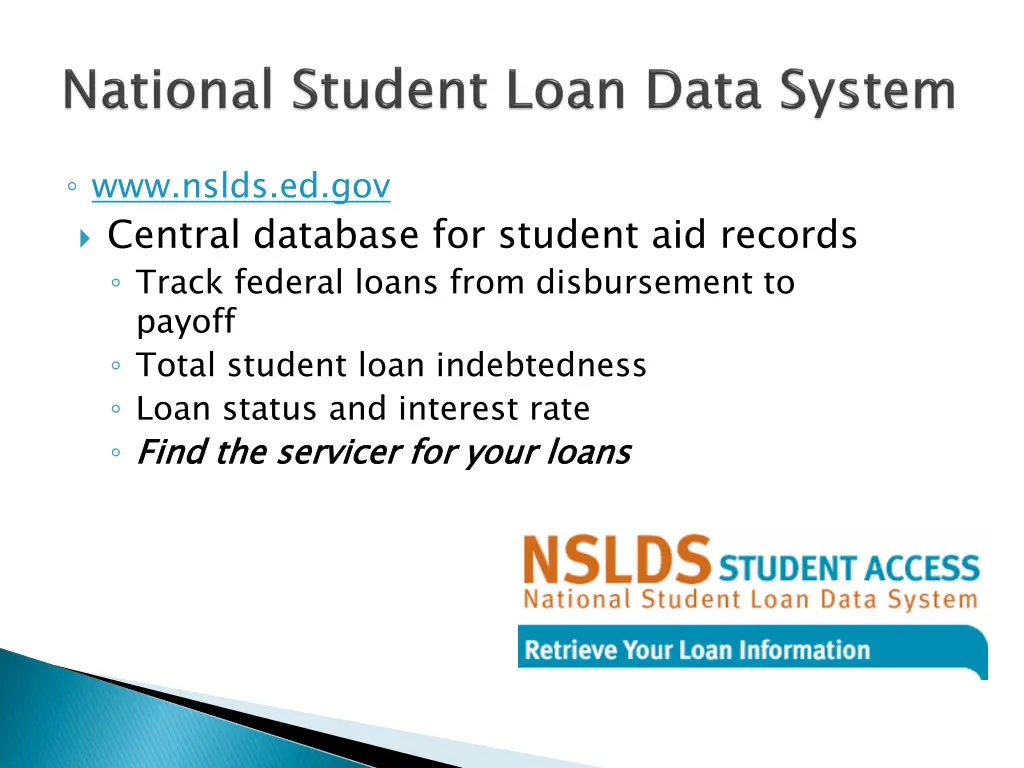 www nslds ed gov central database for student