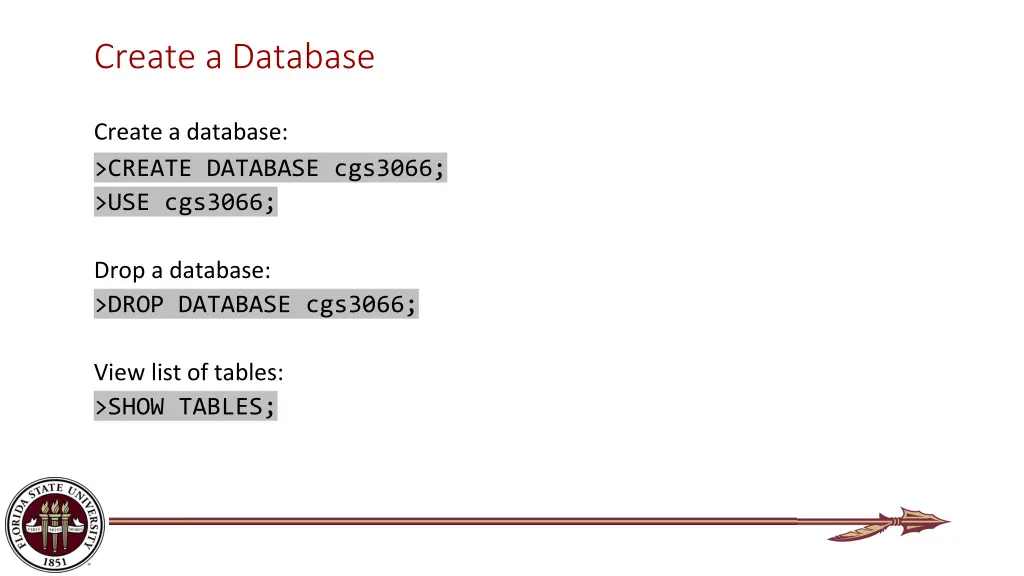 create a database