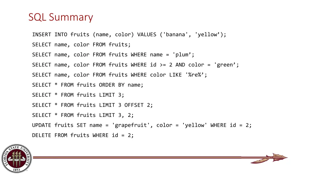 sql summary