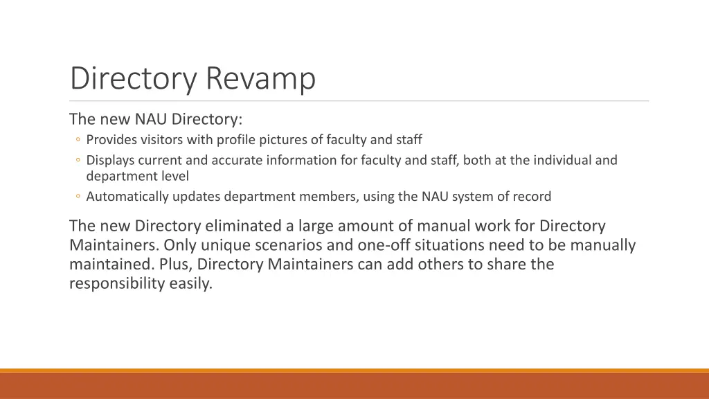 directory revamp