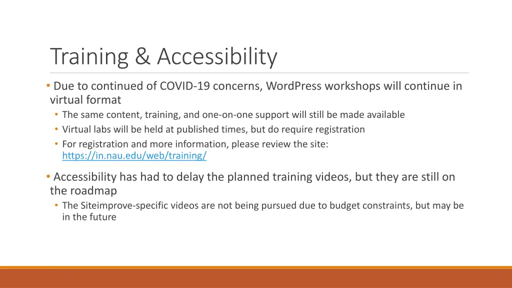 training accessibility