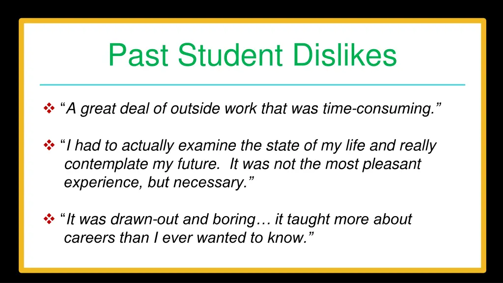 past student dislikes