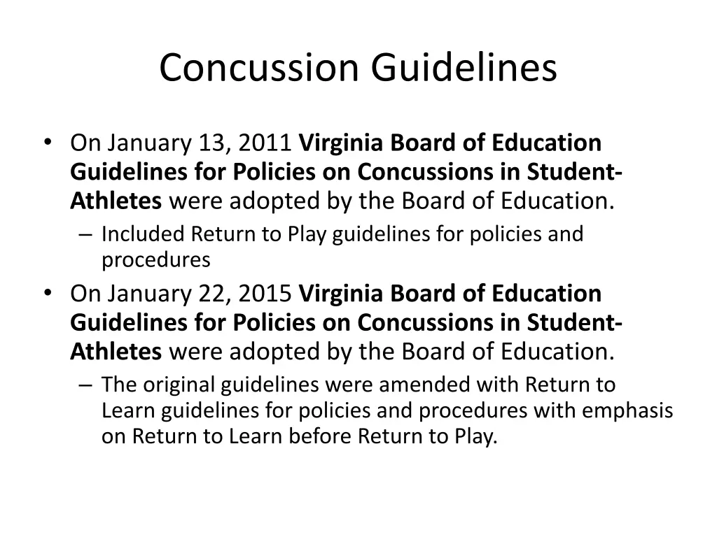 concussion guidelines 1