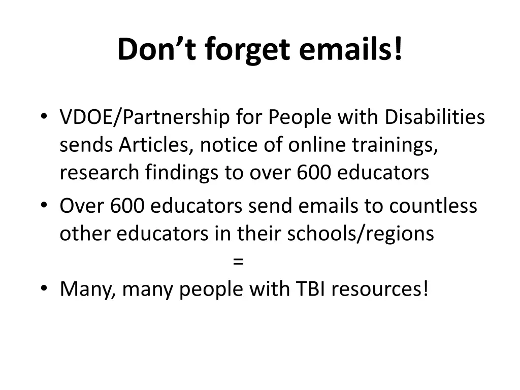 don t forget emails