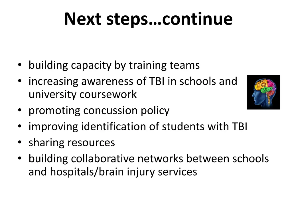 next steps continue