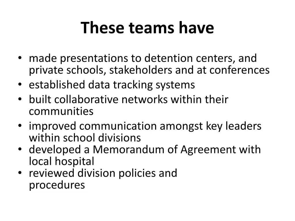 these teams have 1