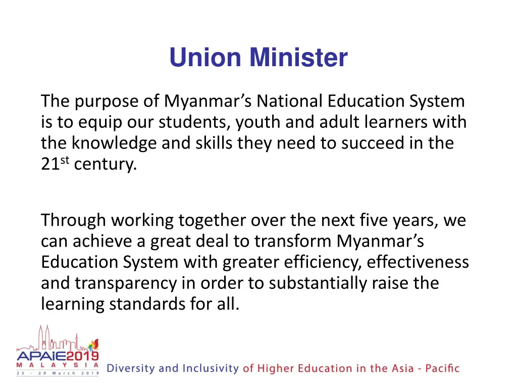 union minister