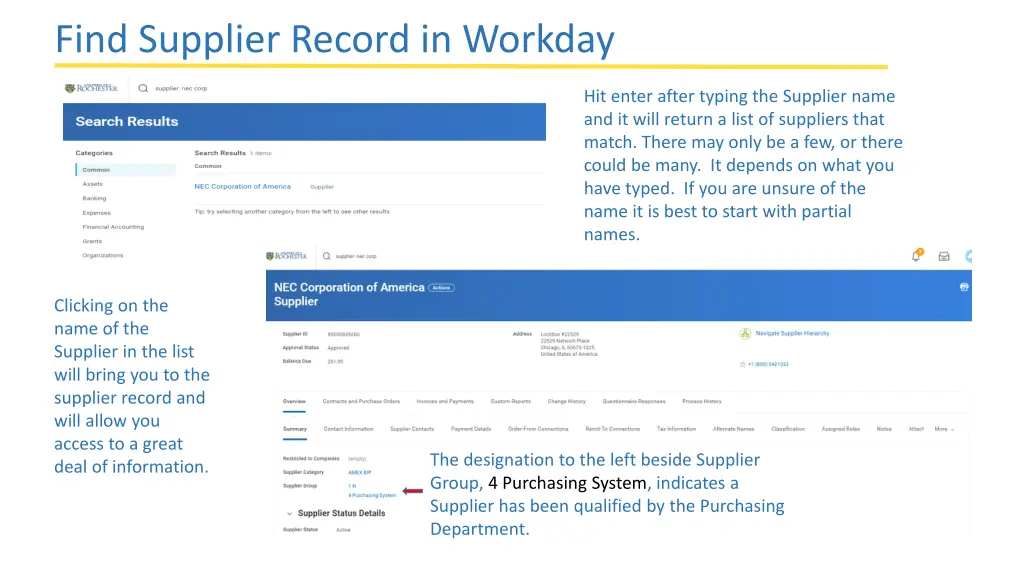 find supplier record in workday 1