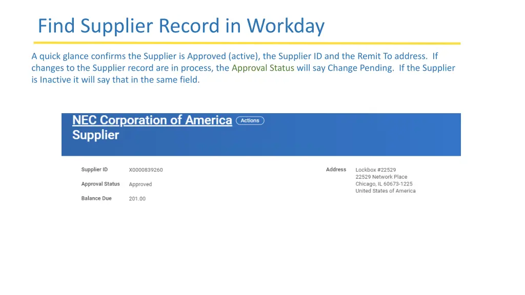 find supplier record in workday 2
