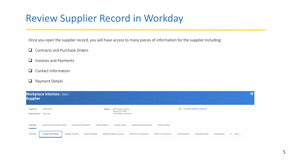 review supplier record in workday october 30 2018