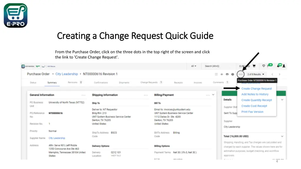 creating a change request quick guide creating 1