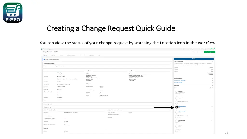 creating a change request quick guide creating 8