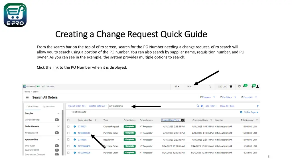 creating a change request quick guide creating
