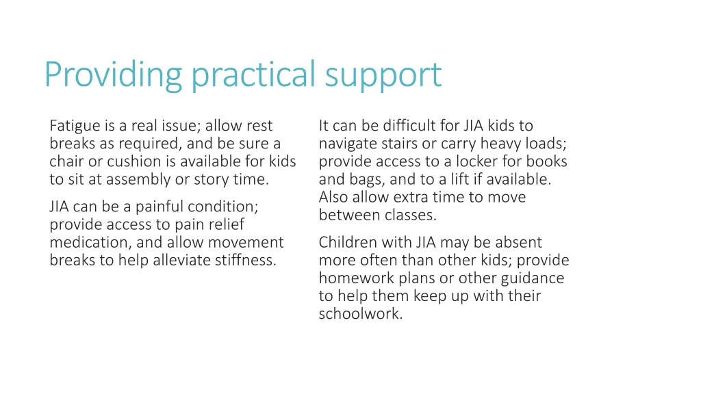 providing practical support