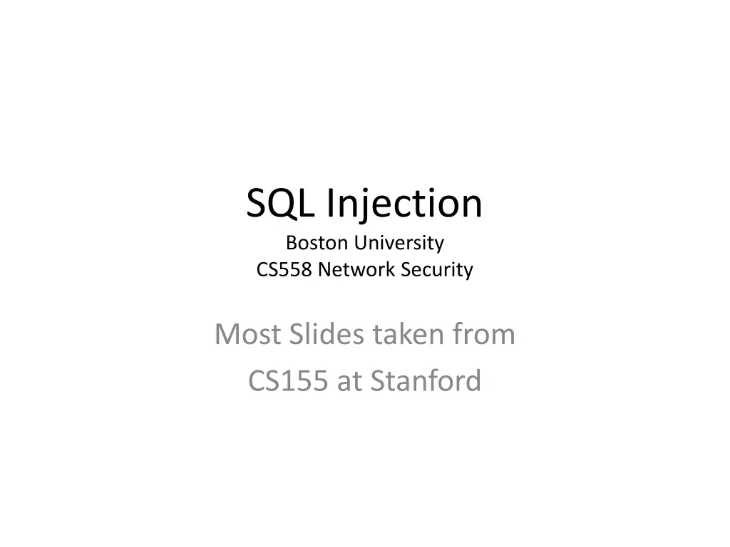 sql injection boston university cs558 network