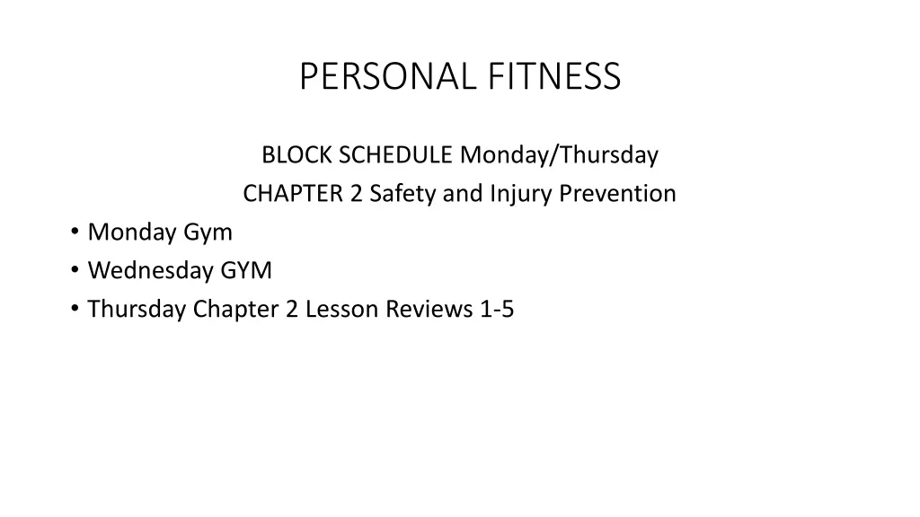 personal fitness