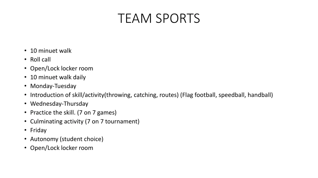team sports