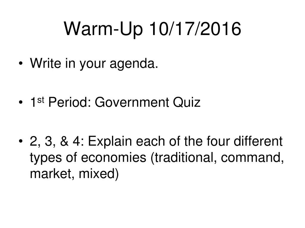 warm up 10 17 2016