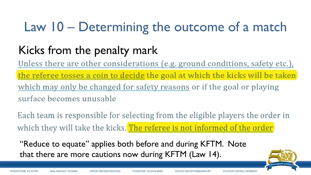 law 10 determining the outcome of a match