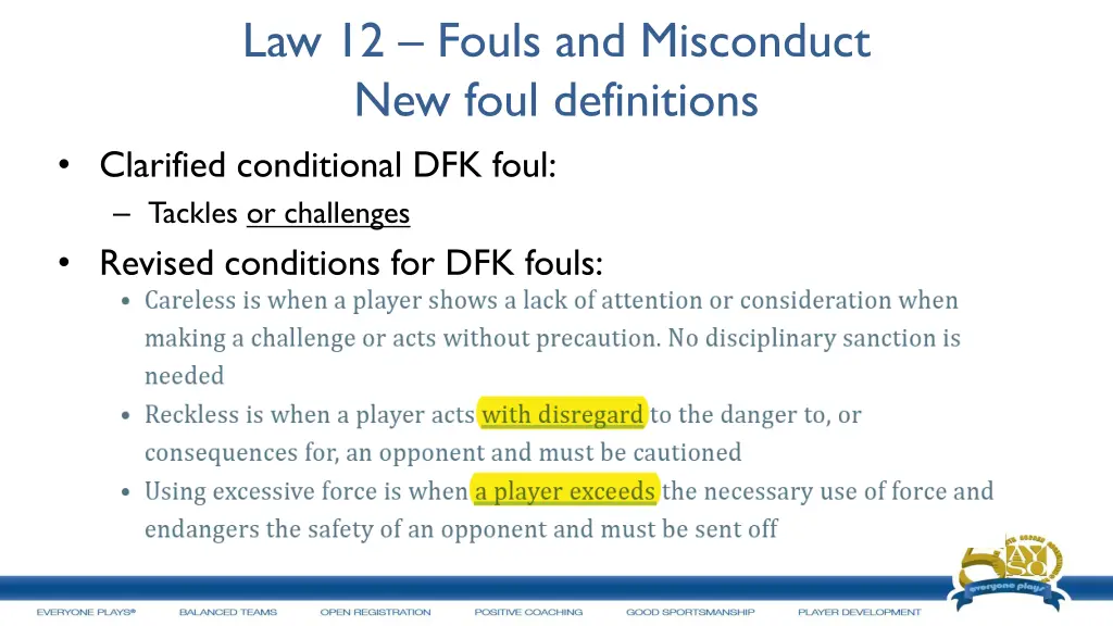 law 12 fouls and misconduct new foul definitions