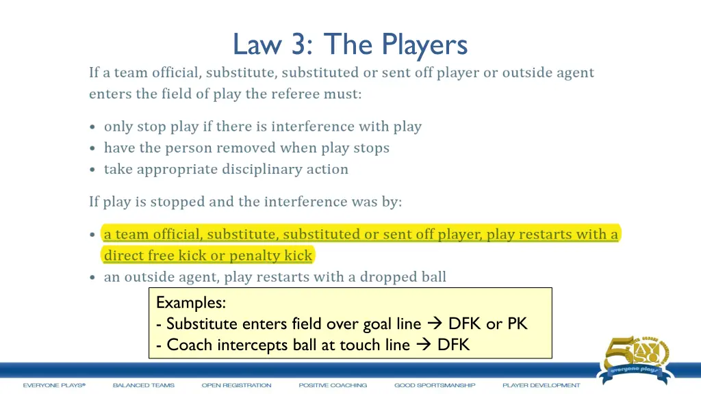 law 3 the players