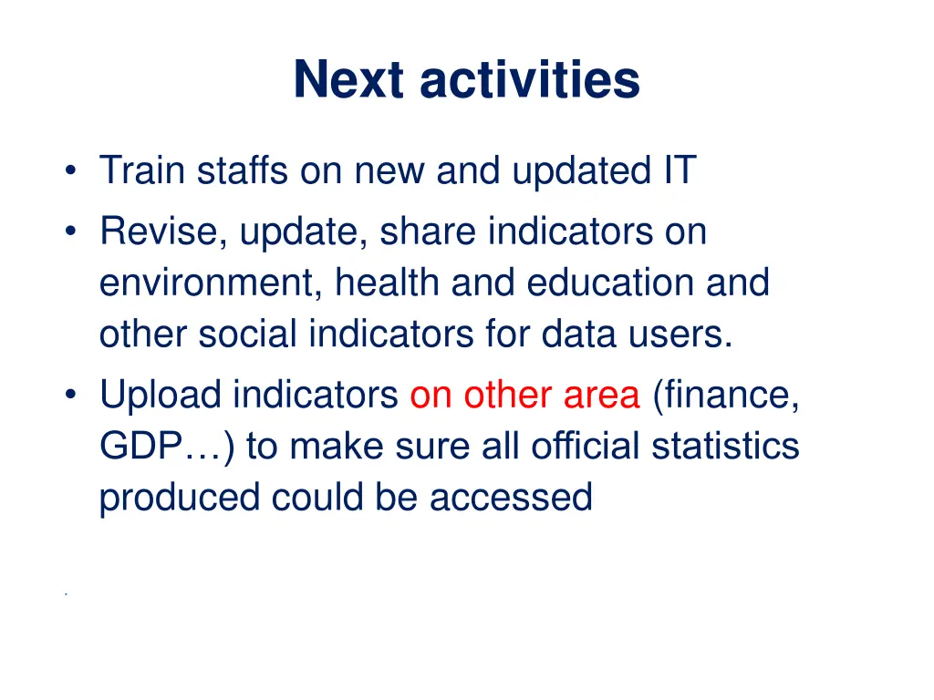 next activities 1