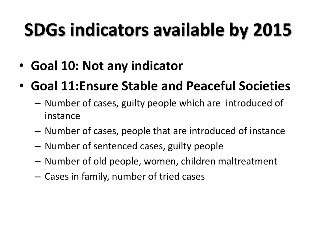 sdgs indicators available by 2015 3