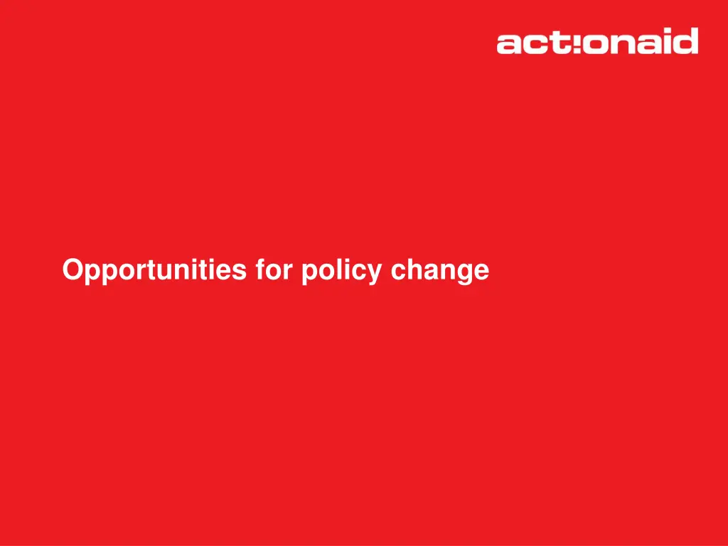 opportunities for policy change