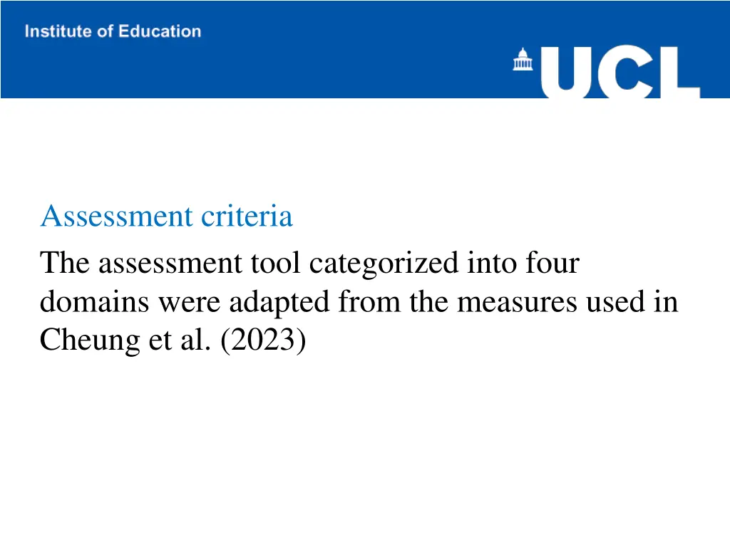 assessment criteria the assessment tool