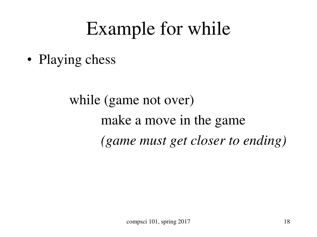 example for while
