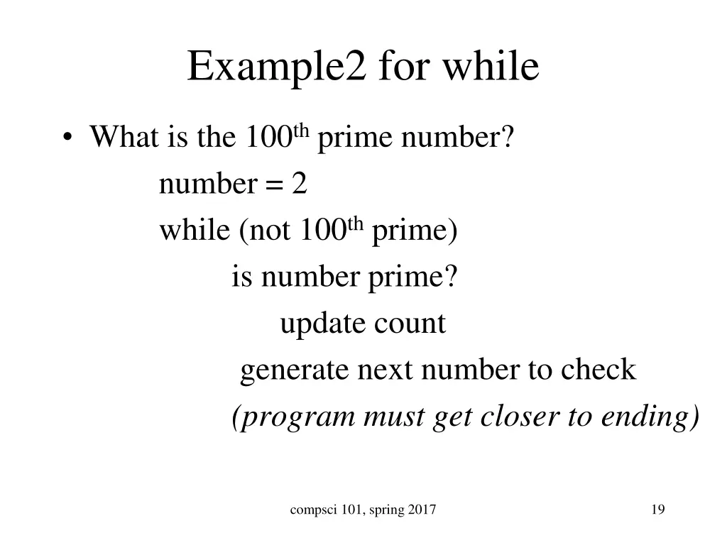 example2 for while