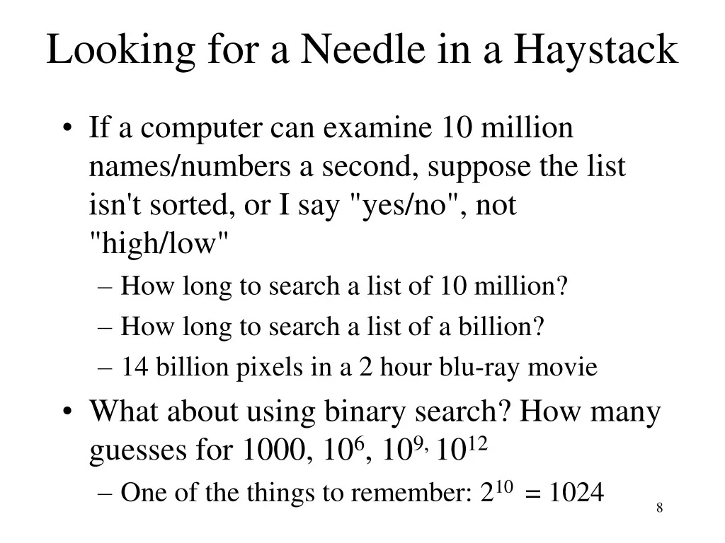 looking for a needle in a haystack