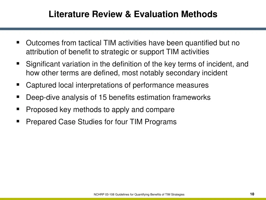 literature review evaluation methods