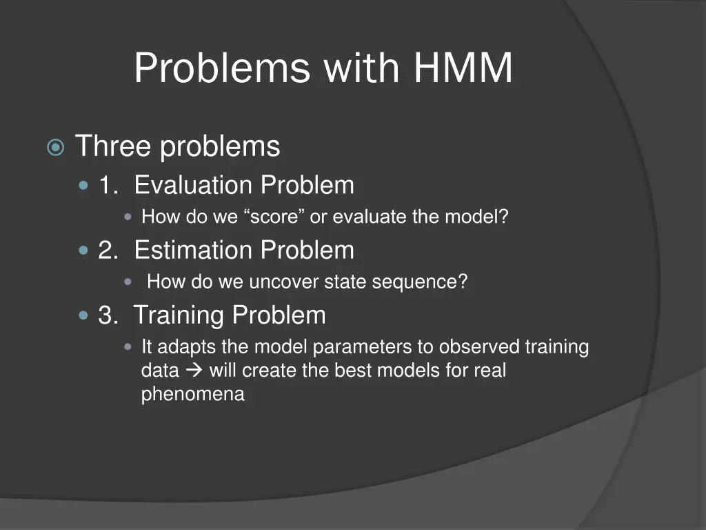 problems with hmm