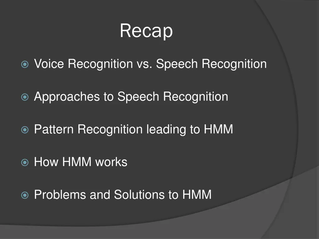 recap