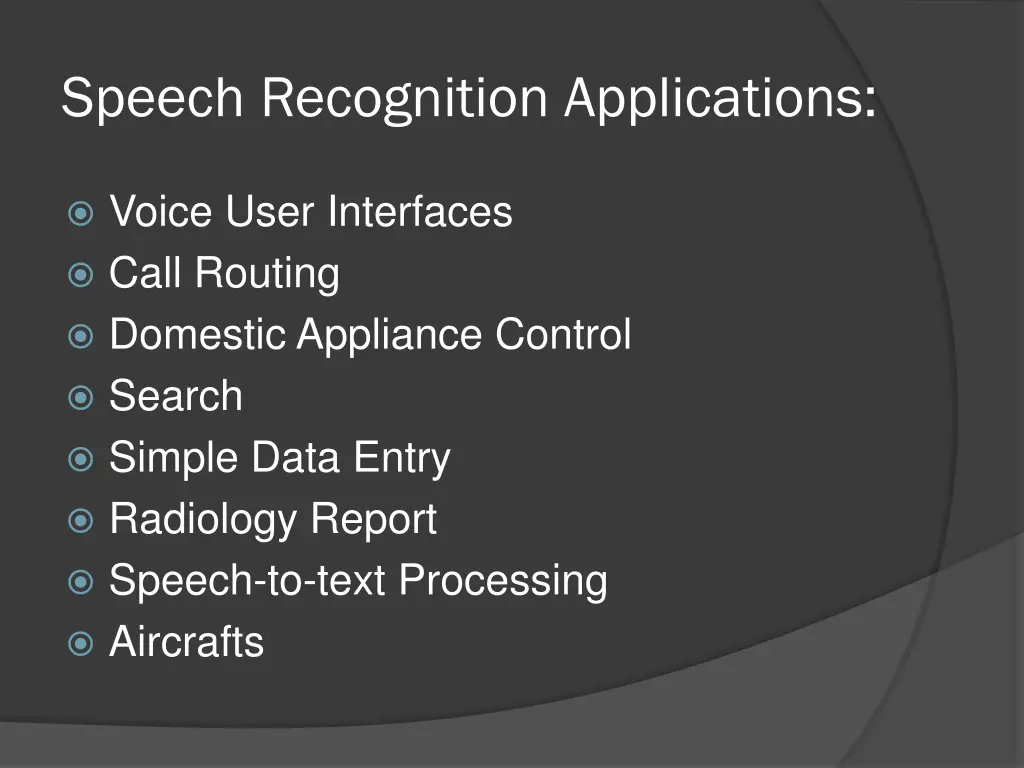 speech recognition applications