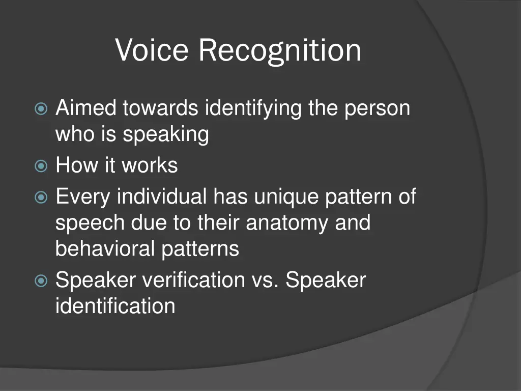 voice recognition